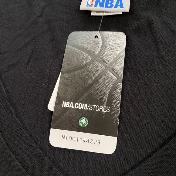 Boston Celtics Glitter Logo V-Neck Shirt Womens Large Black NBA Basketball NWT - Picture 9 of 16